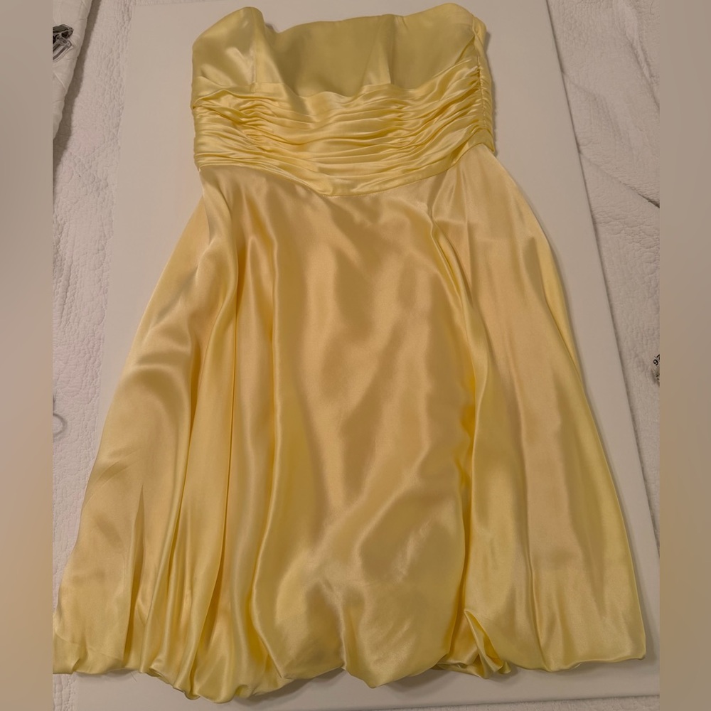 Melissa Sweet Pale Yellow Silk Evening Dress
